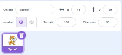 Coordenadas del sprite